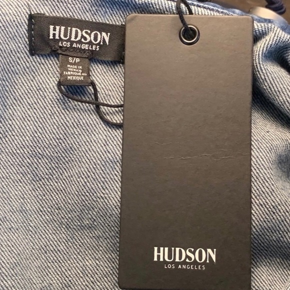 NWT Hudson Button Down Tie Waist Grommet Detail Denim Dress - Picture 15 of 15